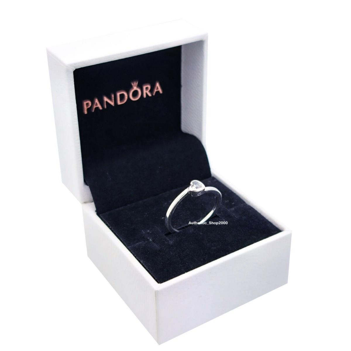 Pandora 925 Silver Tilted Heart Solitaire Ring 199267C02