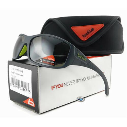 Bolle Kingsnake Sport Sunglasses 12121 Matte Smoke Green / Tns Gun Lens
