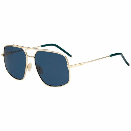 Fendi Men`s Sunglasses Rose Gold Frame UV Protection Blue Lens FFM0007-0000