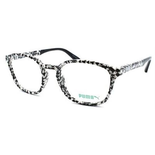 Puma PU0118O 001 Unisex Eyeglasses Frames 49-20-145 Black / White
