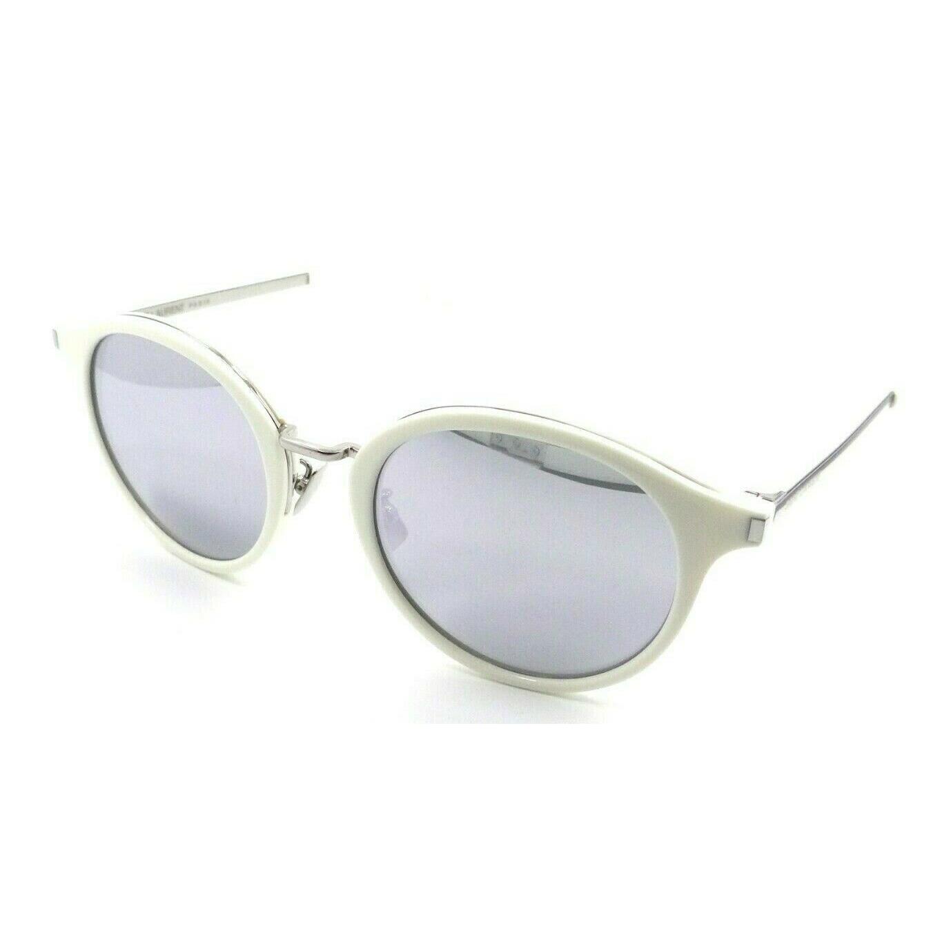 Saint Laurent Sunglasses SL 57 008 49-21-140 Ivory / Silver Mirror Made in Italy