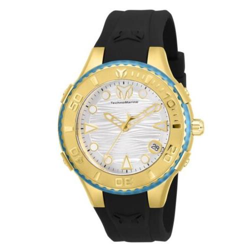 Technomarine Cruise Freedom Women`s 43mm Gold Black Silicone Watch TM-118092