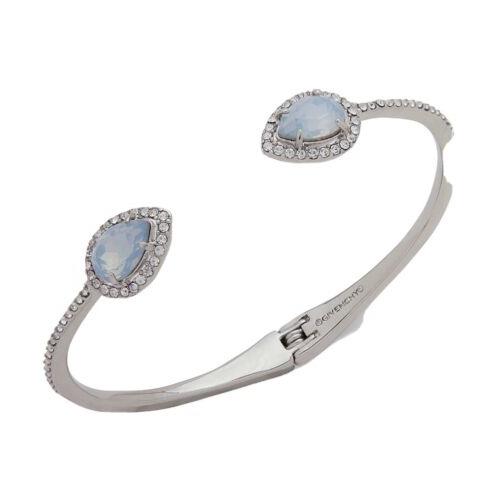 Givenchy Silver Tone Crystal Stone Cuff Bracelet 120a