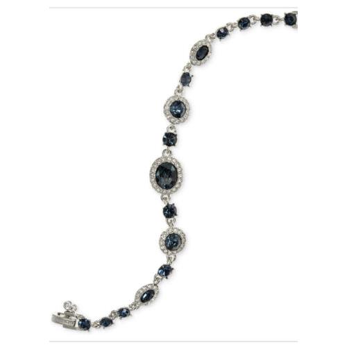 Givenchy Silver Tone Blue Stone Flex Bracelet 7-1/4 Q170