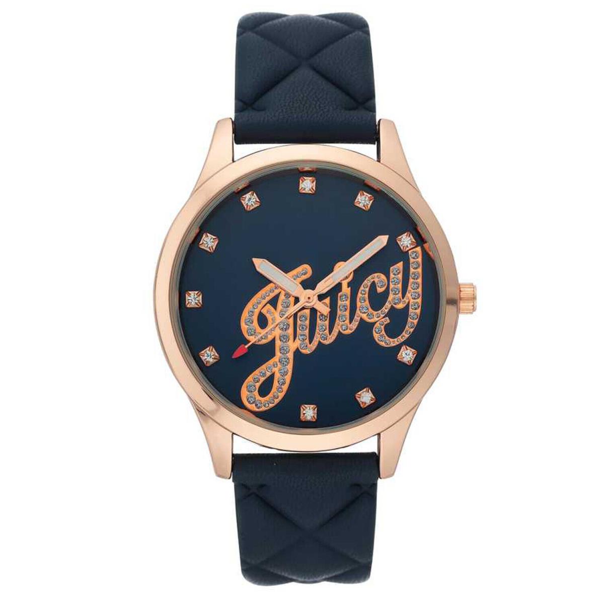 Juicy Couture JC/1104RGNV Navy Blue Dial Navy Blue Leather Strap Women`s Watch