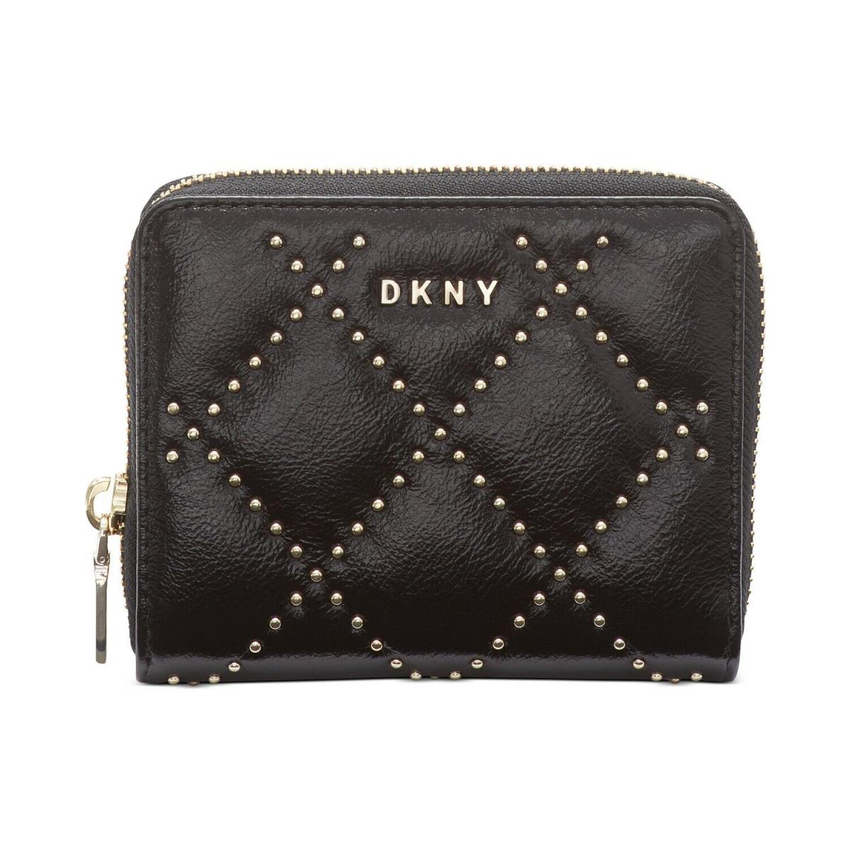 Dkny Sofia Studded Black Zip Around Wallet Women`s 75201
