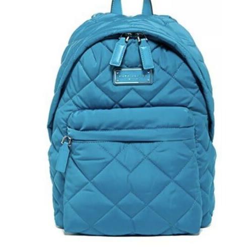 Marc Jacobs Turquoise Quilted Nylon Backpack Bag Handbag