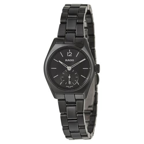 Rado Women`s R27084152 True Specchio 26.1mm Black Dial Ceramic Watch