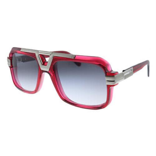 Cazal 664 004SG Red Plastic Square Sunglasses Grey Gradient Lens