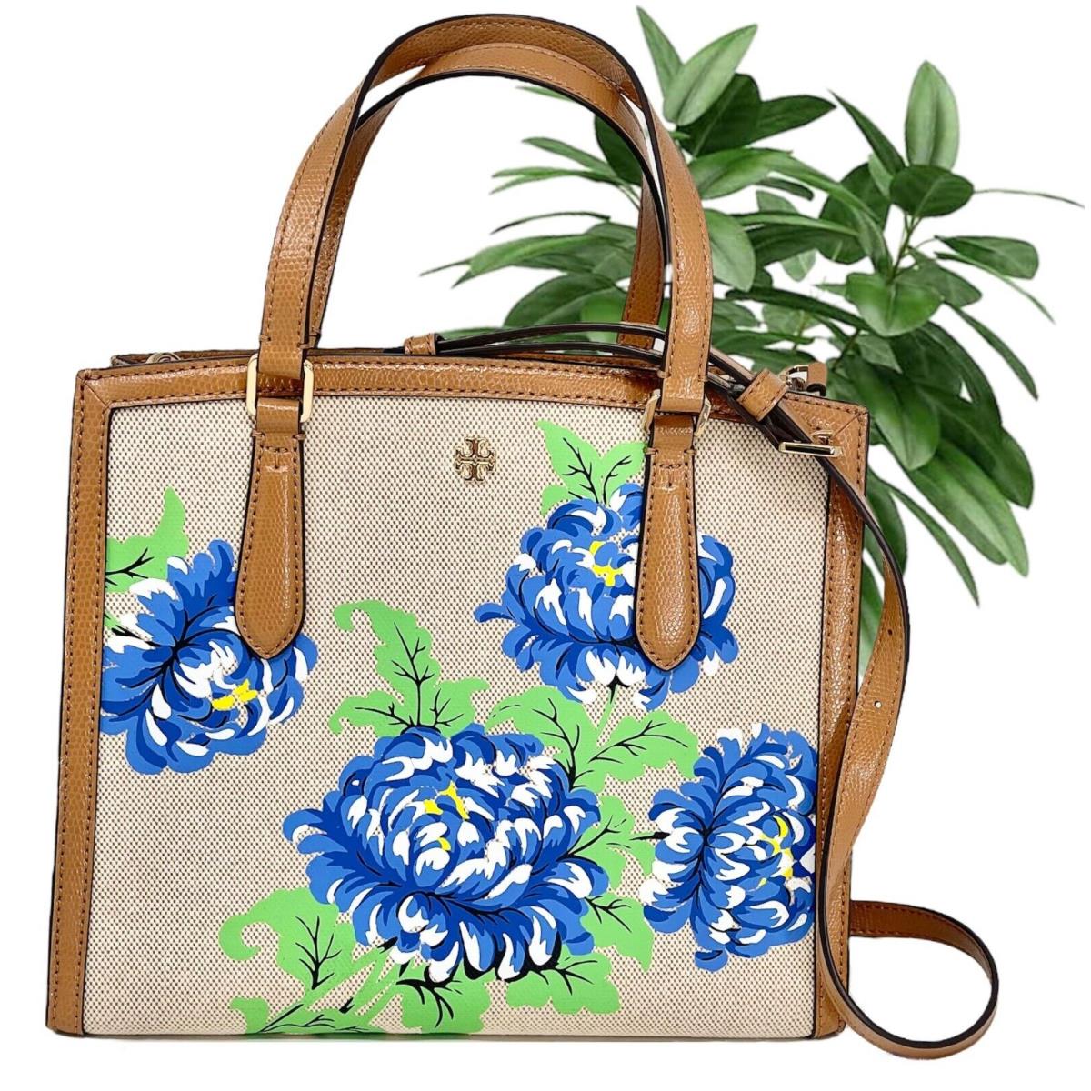 Tory Burch Emerson Ditsy Floral Canvas Structured Work Satchel