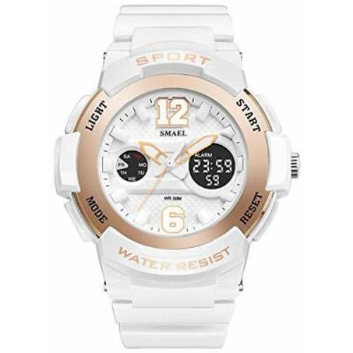 Fanmis Sporty Multifunctional Analog Digital Dual Time Stopwatch Alarm Waterproof Watch