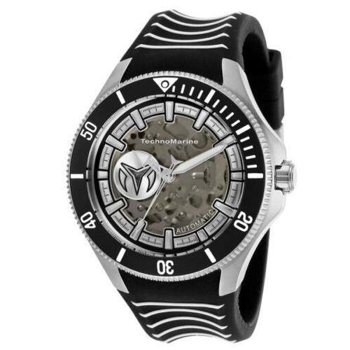 Technomarine Cruise Shark Automatic Men`s 47mm Black Silicone Watch TM-118019