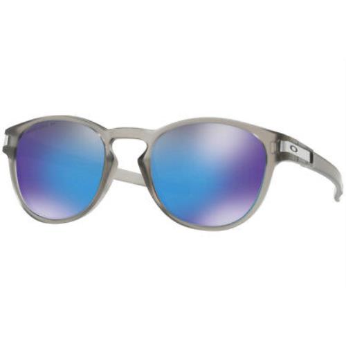 oo9265-32 53 Oakley Sunglasses Latch Matte Grey Ink Prizm Sapphire Polarized