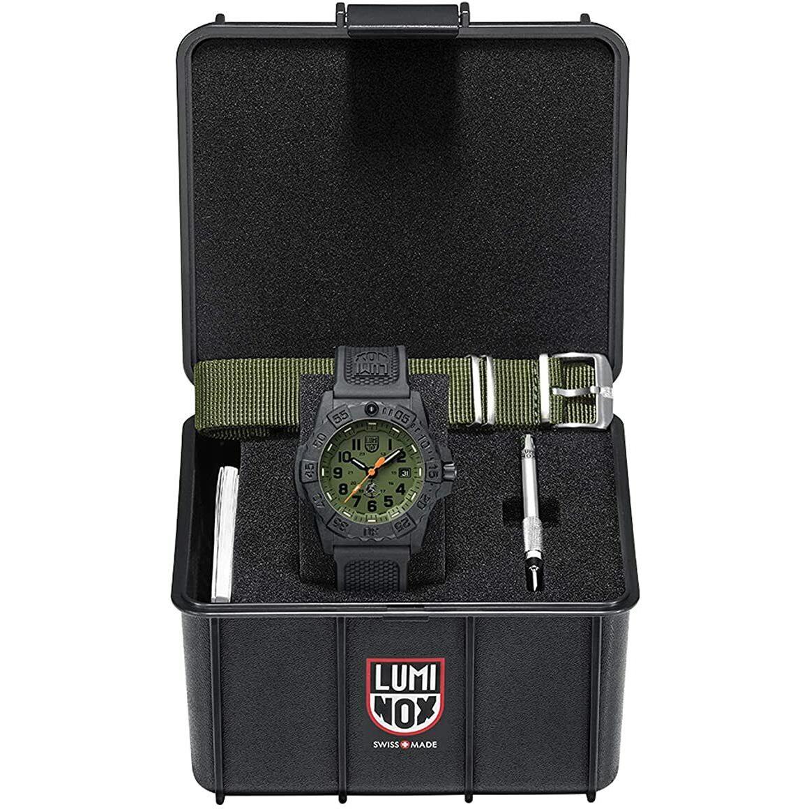 Luminox XS.3517.NQ.SET Green Dial 45mm Carbonox Swiss Quartz 200M Men`s Watch