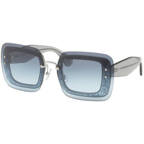 Miu Miu MU01RS-UES4R2-67 Matte Dark Gunmetal / Clear Sunglasses