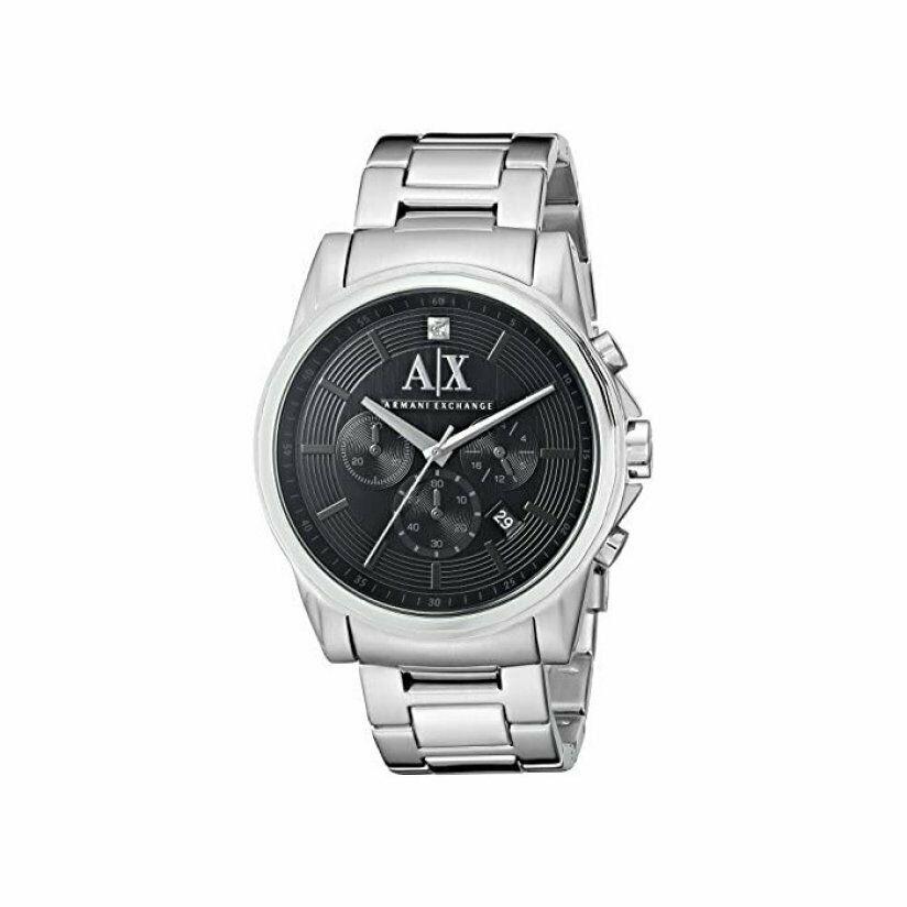 Armani Exchange AX2504 Diamond Series Chronograph Silver Tone Mens Watch