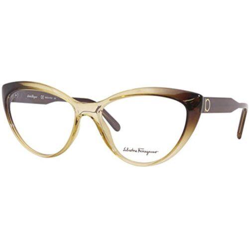 Salvatore Ferragamo SF2853 250 Brown Fade To Yellow Eyeglasses 56mm W/case
