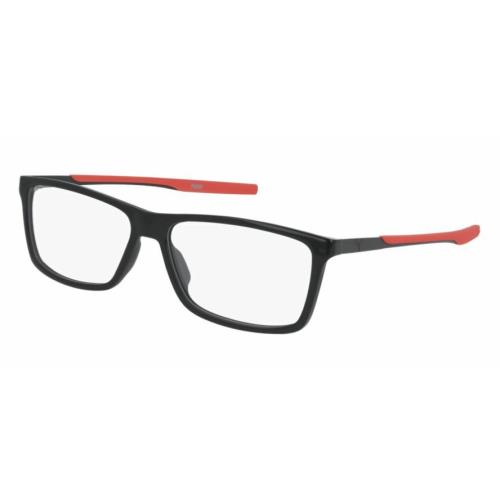 Puma PU 0235O 001 Black Red Rectangle Men`s Eyeglasses