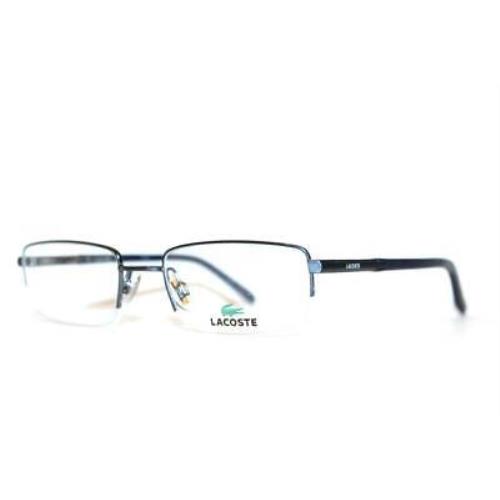 Lacoste LA12024 BL Blue Semi Rimless Eyeglasses Mens RX 50-19-140