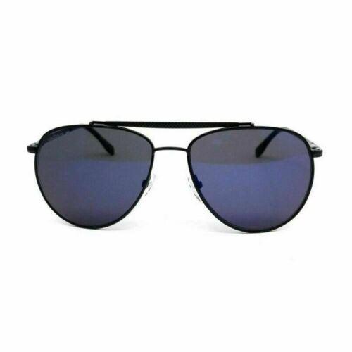 Lacoste L177S 001 57 Pilot Unisex Black Sunglasses Blue Lens