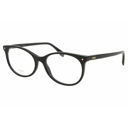 Fendi FF0388 807 Eyeglasses Women`s Black Full Rim Oval Optical Frame 53mm