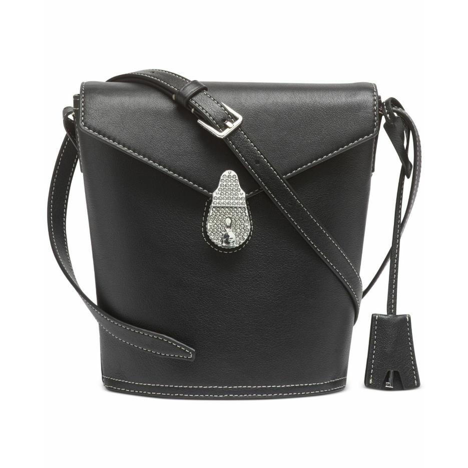 calvin klein lock leather bucket bag