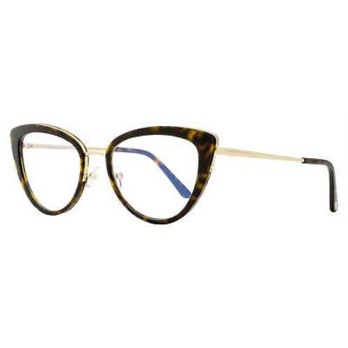 Tom Ford Blue Block Eyeglasses TF5580B 052 Dark Havana/gold 55mm FT5580