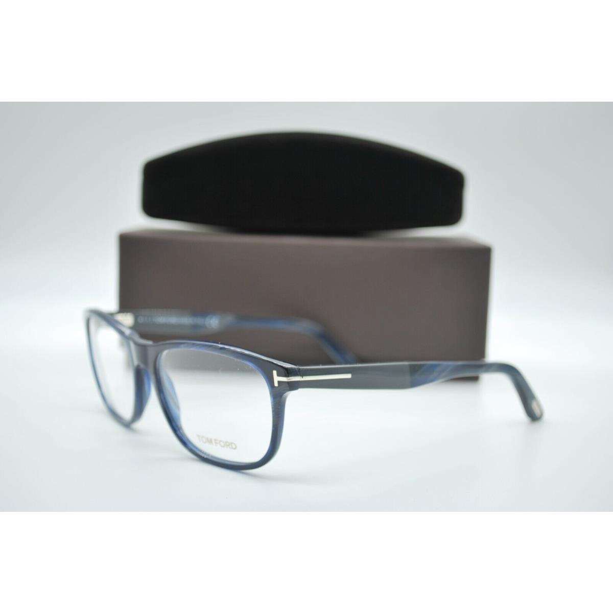 Tom Ford TF 5430 064 Blue Horn Eyeglasses Frames 56-17