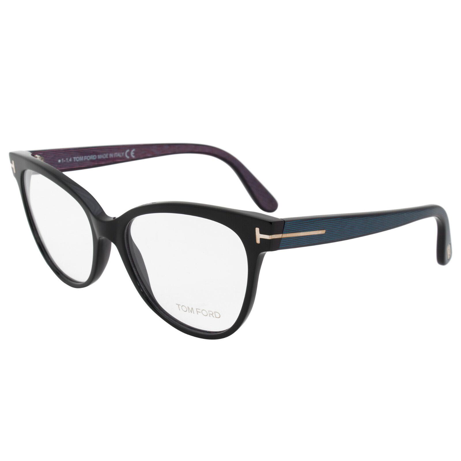 Tom Ford TF5291 005 Gloss Black Iridescent Temple Optical Frame 55-16-140 Italy
