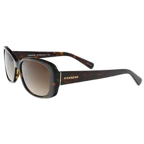 Coach Women`s Hc8168 Sunglasses Dark Tortoise Brown Gradient 56mm