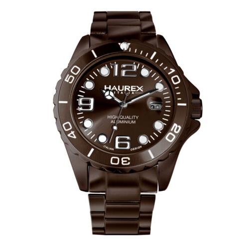 Haurex Italy Women`s 7K374DM1 Ink Lady Luminous Brown Aluminum Date Wristwatch