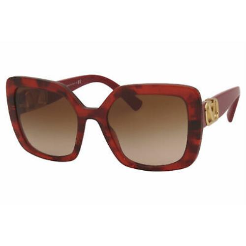 Valentino VA4065 5020/13 Sunglasses Women`s Red Havana/brown Gradient Lens 53mm