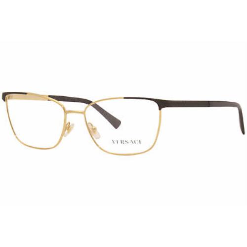 Versace 1262 1456 Eyeglasses Women`s Matte Black-gold Full Rim Cat Eye 54mm