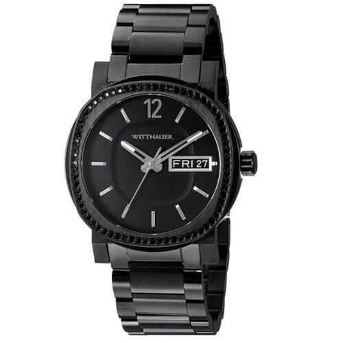 Wittnauer Men`s 42mm Triple Black Crystal Watch WN3050 Designed by Bulova