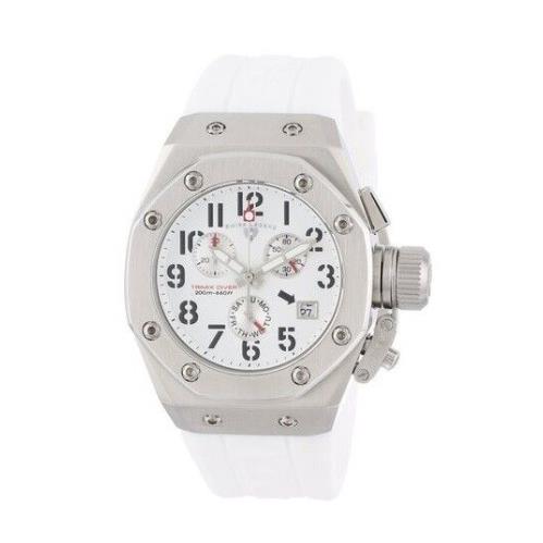 Swiss Legend 10535-02-BLKRA Trimix Women Diver Chronograph Watch White