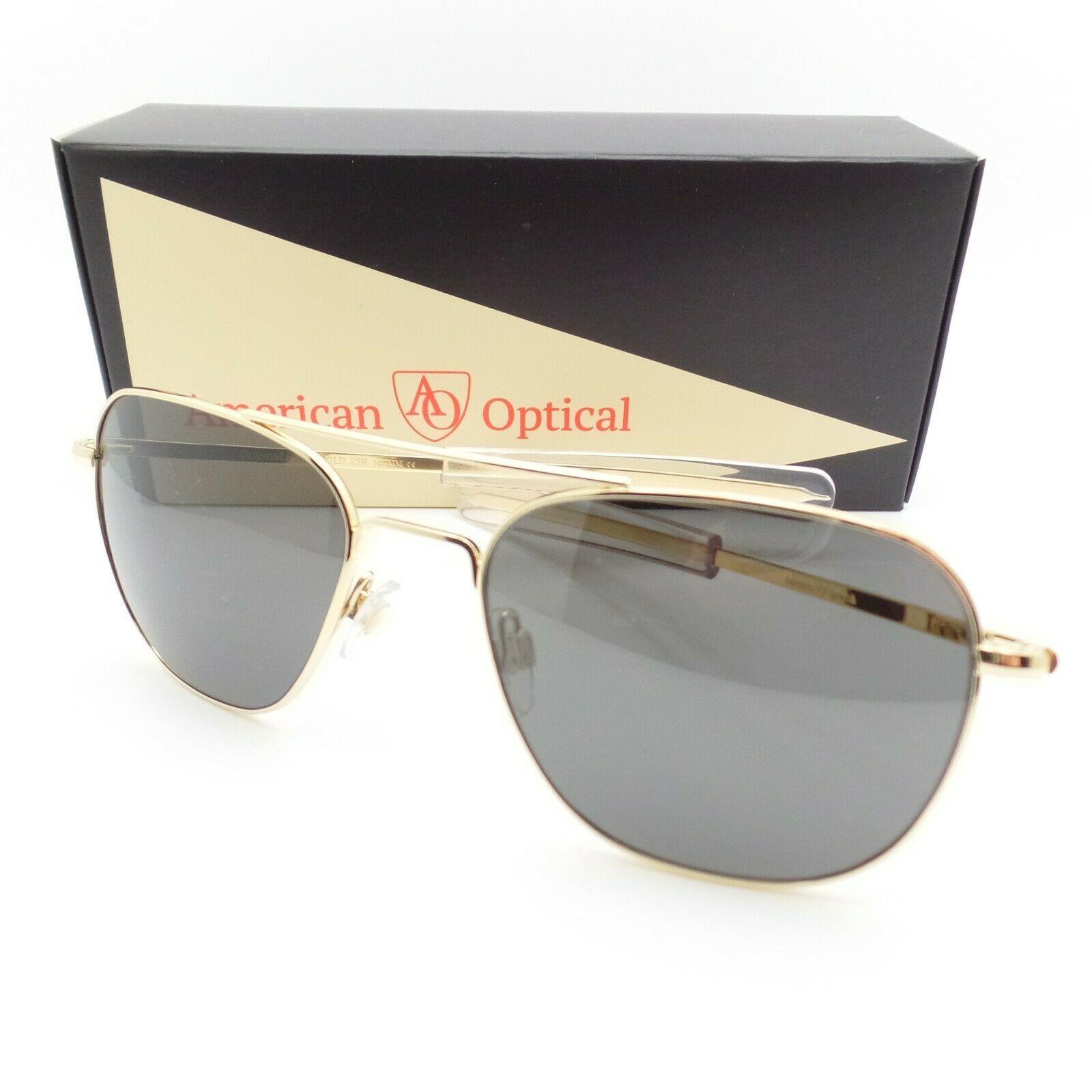American Optical Original Pilot AO American Optical Pilot 23k Gold Grey Glass 57mm Bayonet Sunglasses