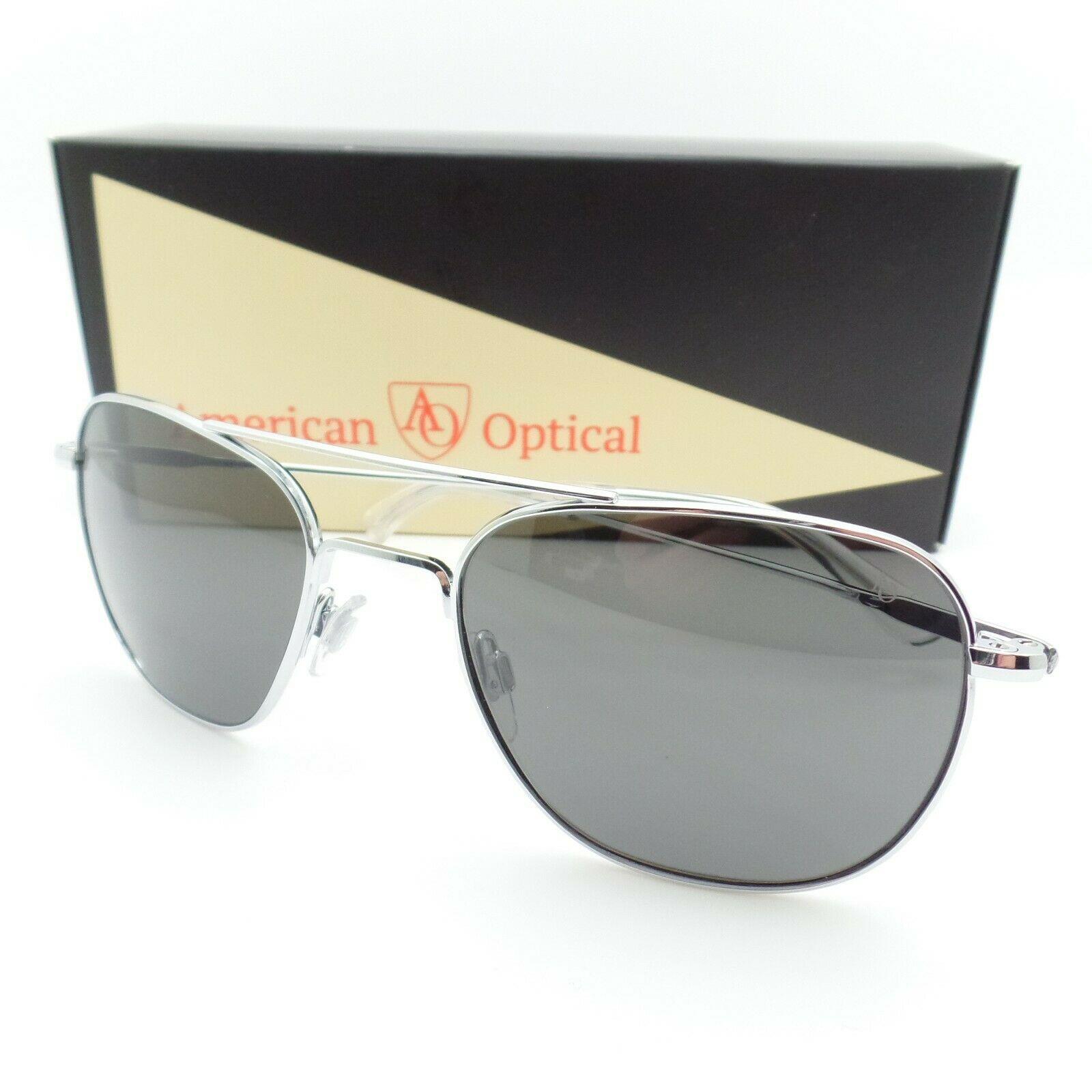 American Optical Original Pilot AO American Optical Pilot Silver Grey Skull Glass Sunglasses