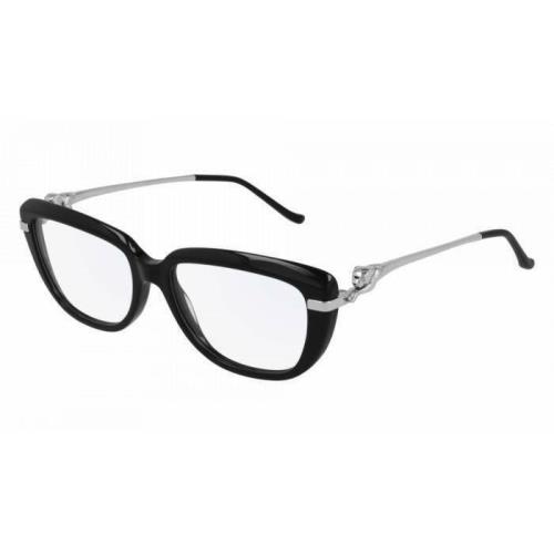 Cartier Eyeglasses CT0282o-004 Panth re Classic Black Silver Clear Lenses