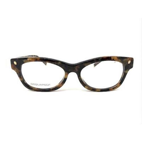 DSQUARED2 Eyeglasses Frames DQ5085 c.055 52-16-140 Tortoise Full Rim M460