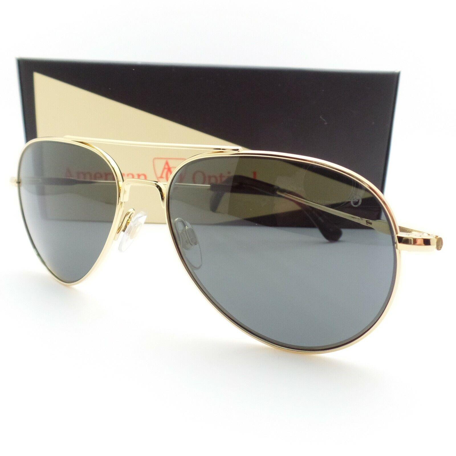 AO American Optical General Gold Grey Nylon 55mm Sunglasses