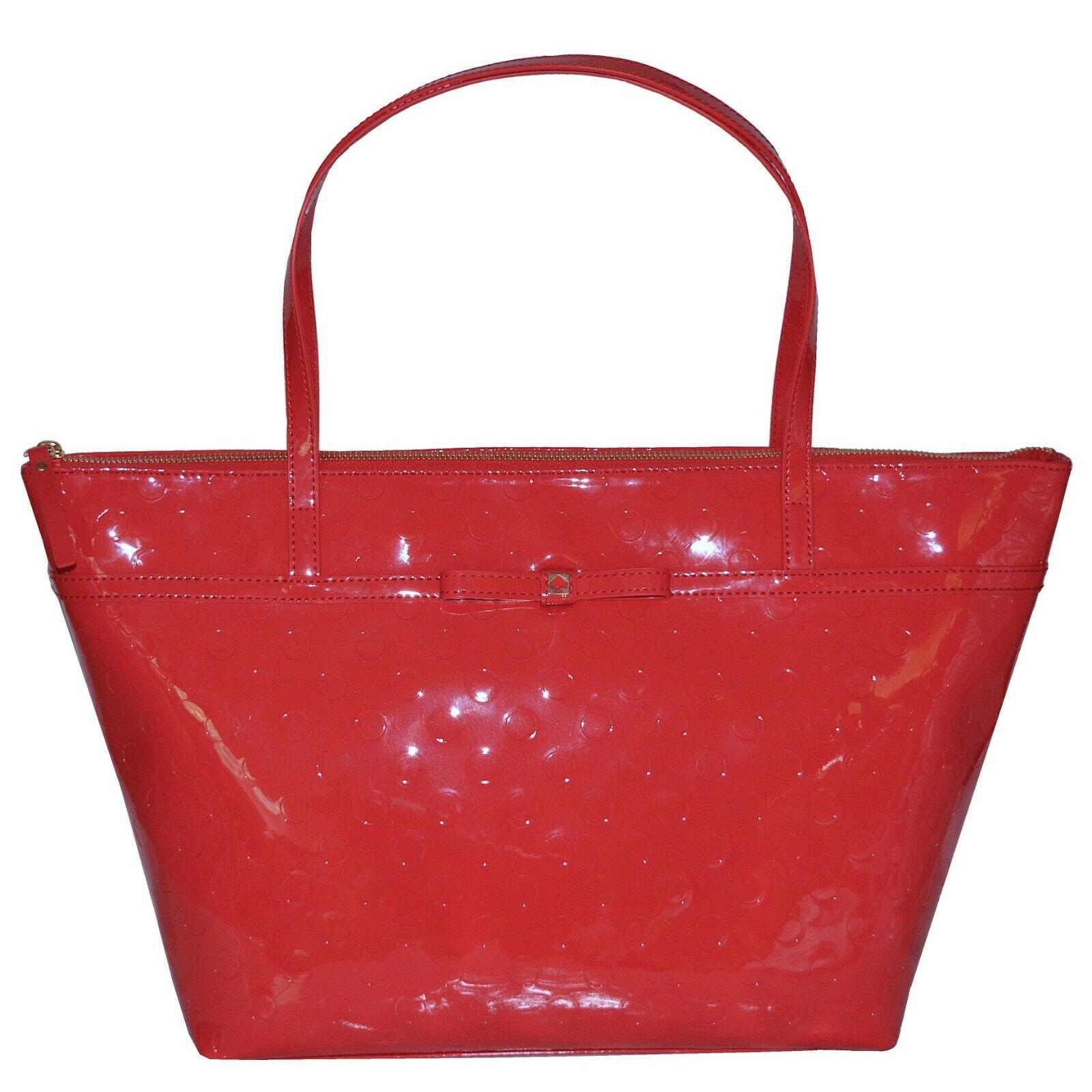 Kate Spade Sophie Large Tote Bag Womens Handbag Purse Polka Dot Chili Red