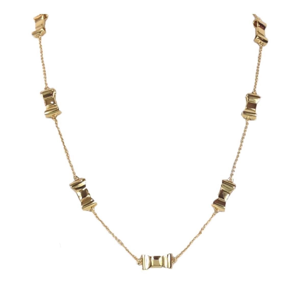 Kate Spade Take A Bow Scatter Bows Necklace Gold 12-KARAT Gold Plated Metal 1623