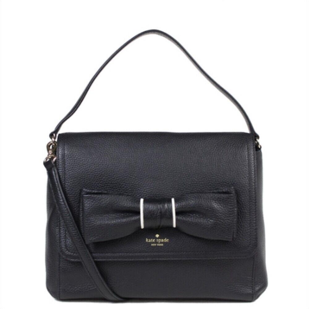 Kate Spade Coralie Leather Shoulder Bag Womens Crossbody Handbag Black