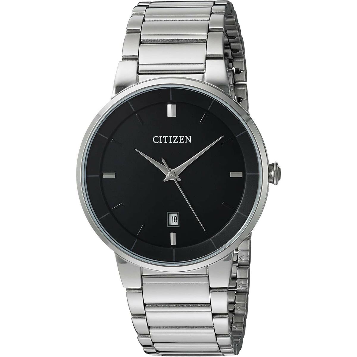 Citizen BI5010-59E Men`s Stainless Steel Black Dial Date Casual Analog Watch