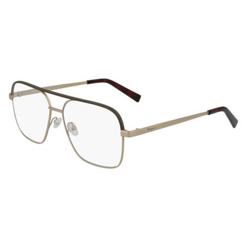 Salvatore Ferragamo SF2199L 734 Matte Gold Eyeglasses 58mm with SF Case