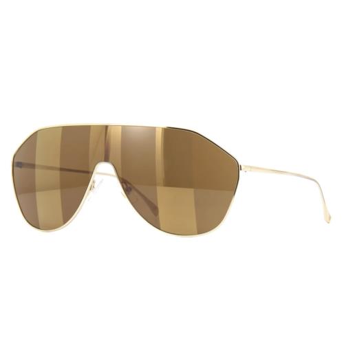 Fendi FF 0405/S 01Q EB Sunglasses Gold Frame Gold Mirror Brown Lenses 99mm