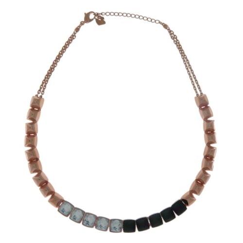 Swarovski Glance Multi Color Rose Gold Plated Necklace 14 7/8 Inches - 38 cm