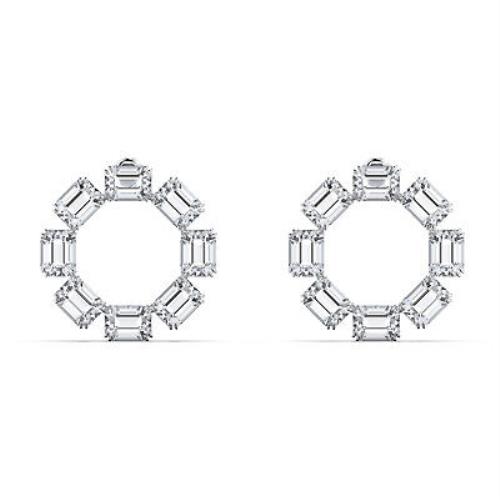 Swarovski Millenia Earrings Circle White Rhodium Plated