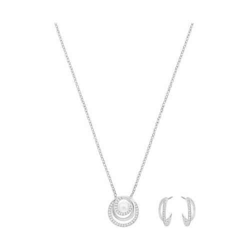 Swarovski Free Set Necklace Earrings White 5225437 14 7/8 in
