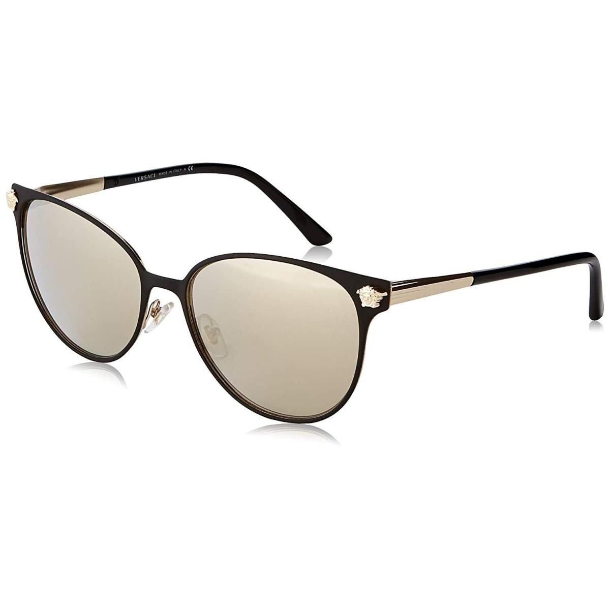Versace VE2168 1366/5A Sunglasses Black-pale Gold / Gold Mirr